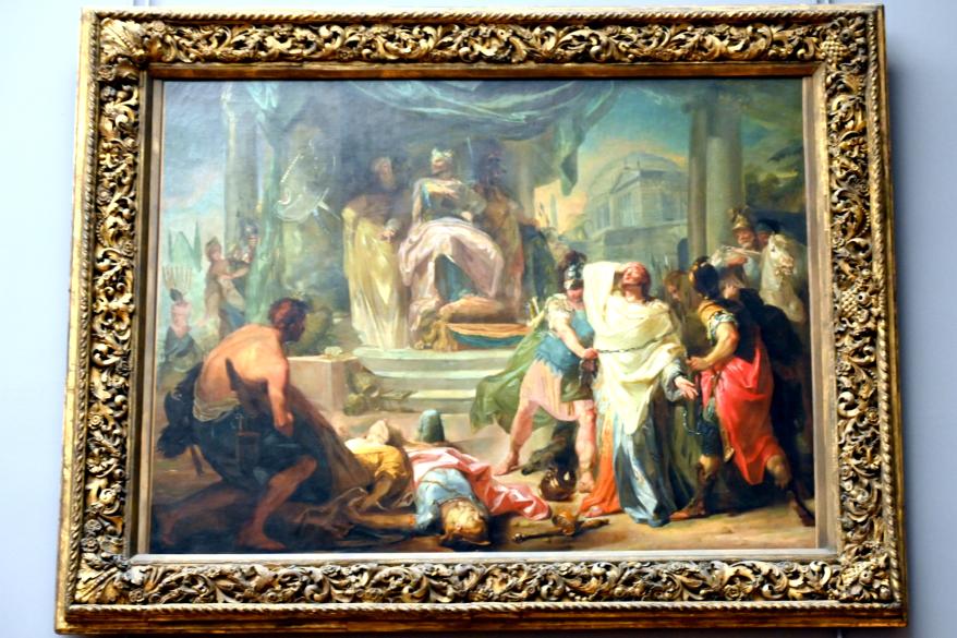 Gabriel de Saint-Aubin (1753), Nebukadnezar lässt Zedekia, den König von Jerusalem, blenden und seine Kinder töten, Paris, Musée du Louvre, Saal 932, 1753
