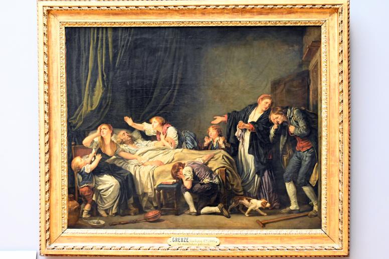 Jean-Baptiste Greuze (1754–1799), Der väterliche Fluch. Der bestrafte Sohn., Paris, Musée du Louvre, Saal 932, 1778, Bild 1/2