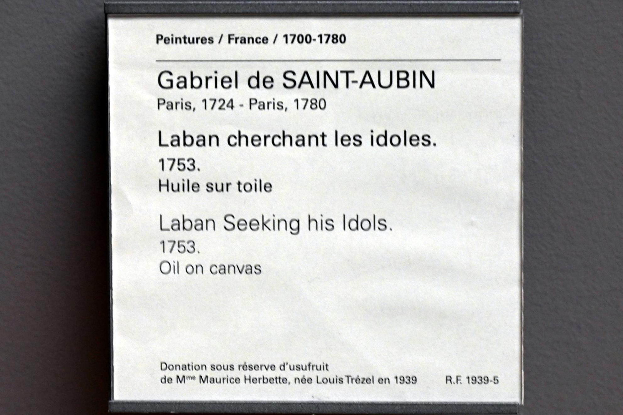 Gabriel de Saint-Aubin (1753), Laban sucht seine Götzen, Paris, Musée du Louvre, Saal 932, 1753, Bild 2/2