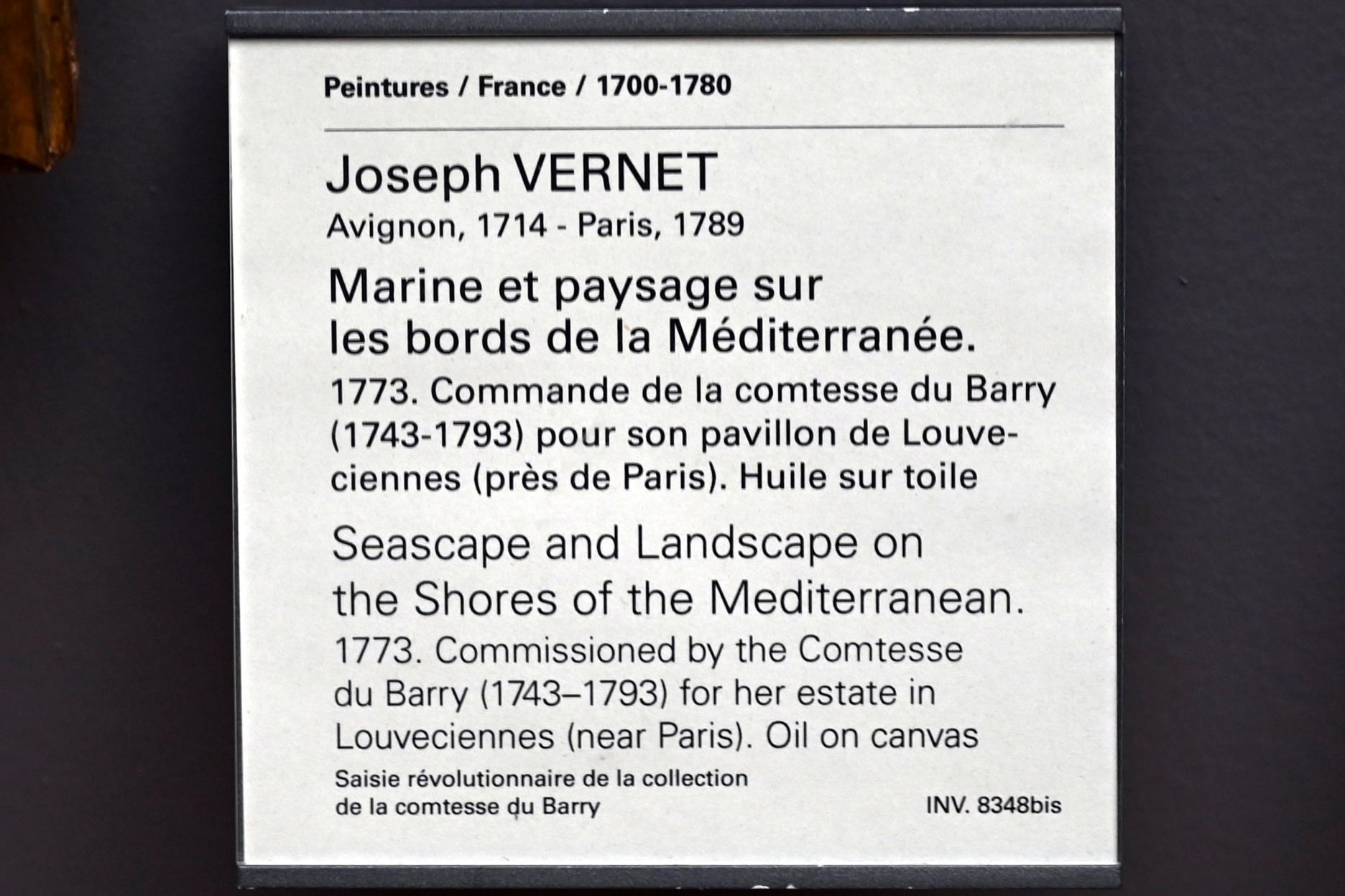Claude Joseph Vernet (1742–1774), Meer und Festland an den Küsten des Mittelmeers, Paris, Musée du Louvre, Saal 933, 1773, Bild 2/2