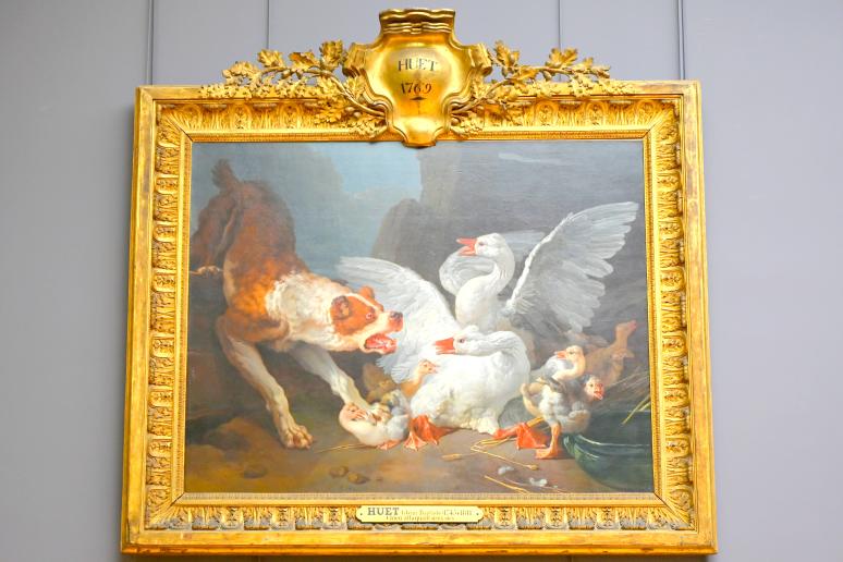 Jean-Baptiste Huet (1769), Doggen-Angriff auf Gänse, Paris, Musée du Louvre, Saal 933, 1769, Bild 1/2