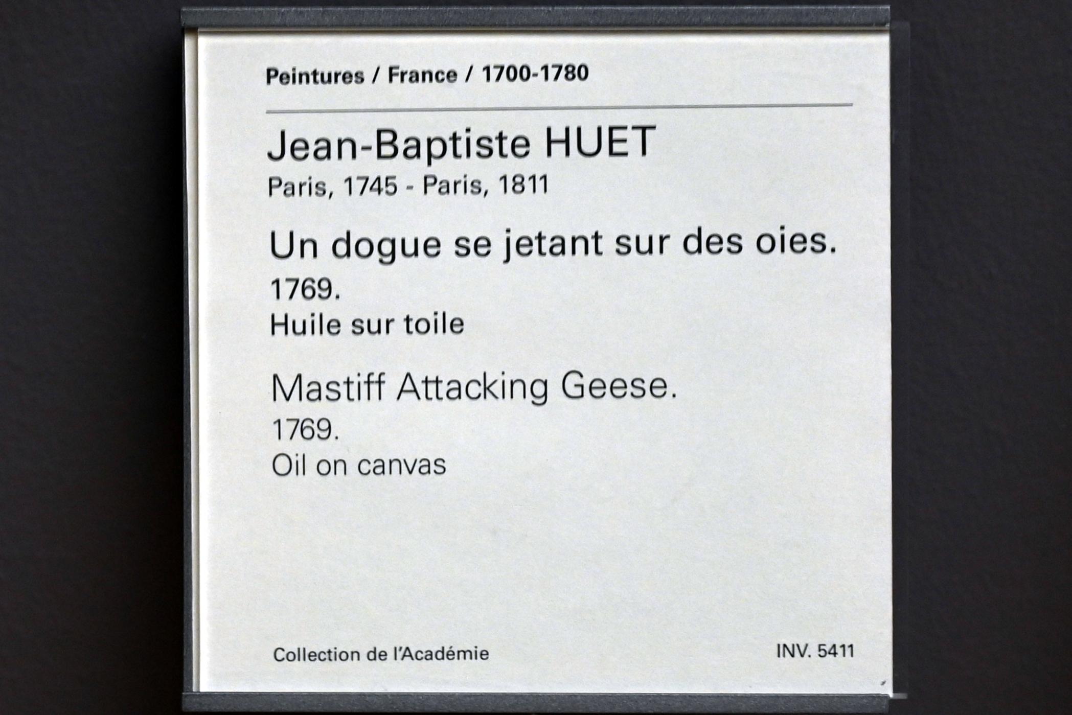 Jean-Baptiste Huet (1769), Doggen-Angriff auf Gänse, Paris, Musée du Louvre, Saal 933, 1769, Bild 2/2