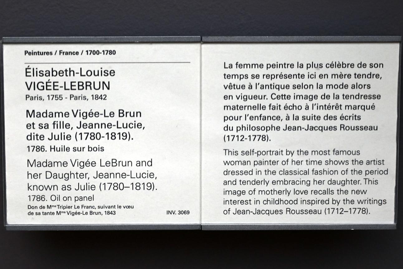 Élisabeth Vigée-Lebrun (1778–1810), Selbstporträt mit ihrer Tochter Jeanne-Lucie, bekannt als Julie (1780-1819), Paris, Musée du Louvre, Saal 933, 1786, Bild 2/2
