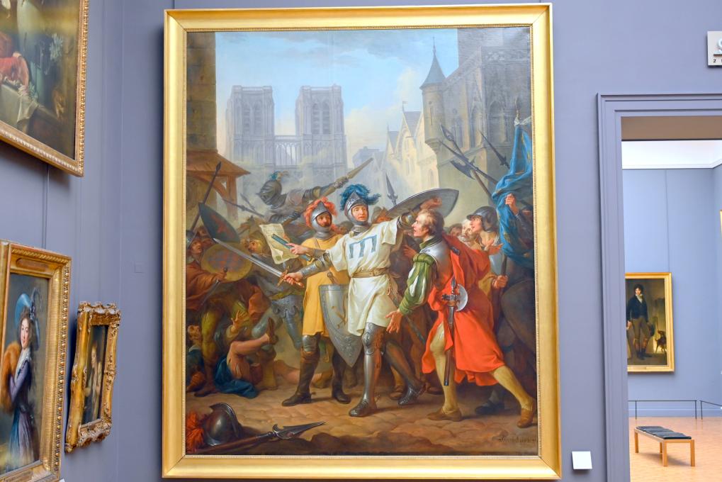 Jean-Simon Berthélemy (1784–1787), Die Rückeroberung von Paris aus den Händen der Engländer (13. April 1436), Paris, Musée du Louvre, Saal 933, 1787