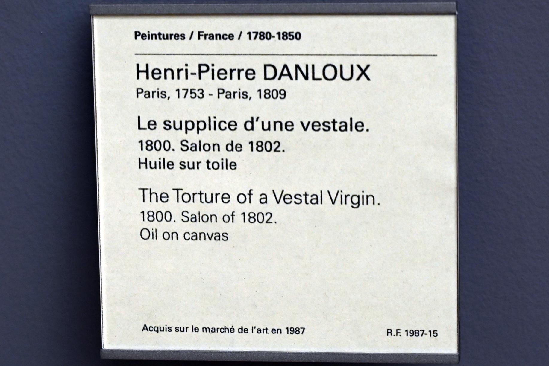 Henri-Pierre Danloux (1792–1813), Die Folter einer Vestalin, Paris, Musée du Louvre, Saal 934, 1800, Bild 2/2