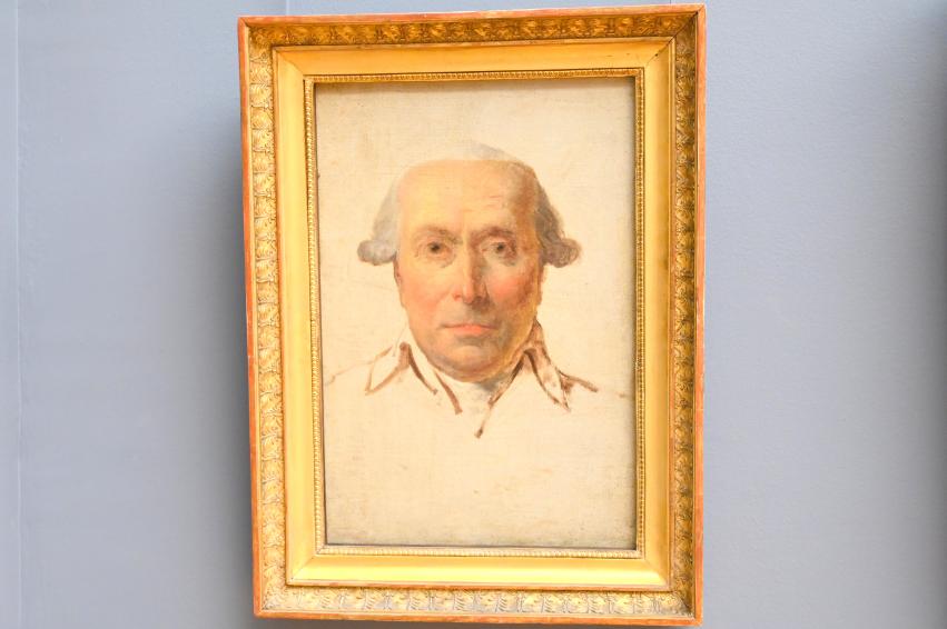 Jacques-Louis David (1782–1824), Porträt des Filippo Mazzei (1730-1816), Agent des Königs von Polen in Paris, früher genannt: Porträt von Bailly oder Kervégan, Paris, Musée du Louvre, Saal 935, um 1790–1791, Bild 1/2