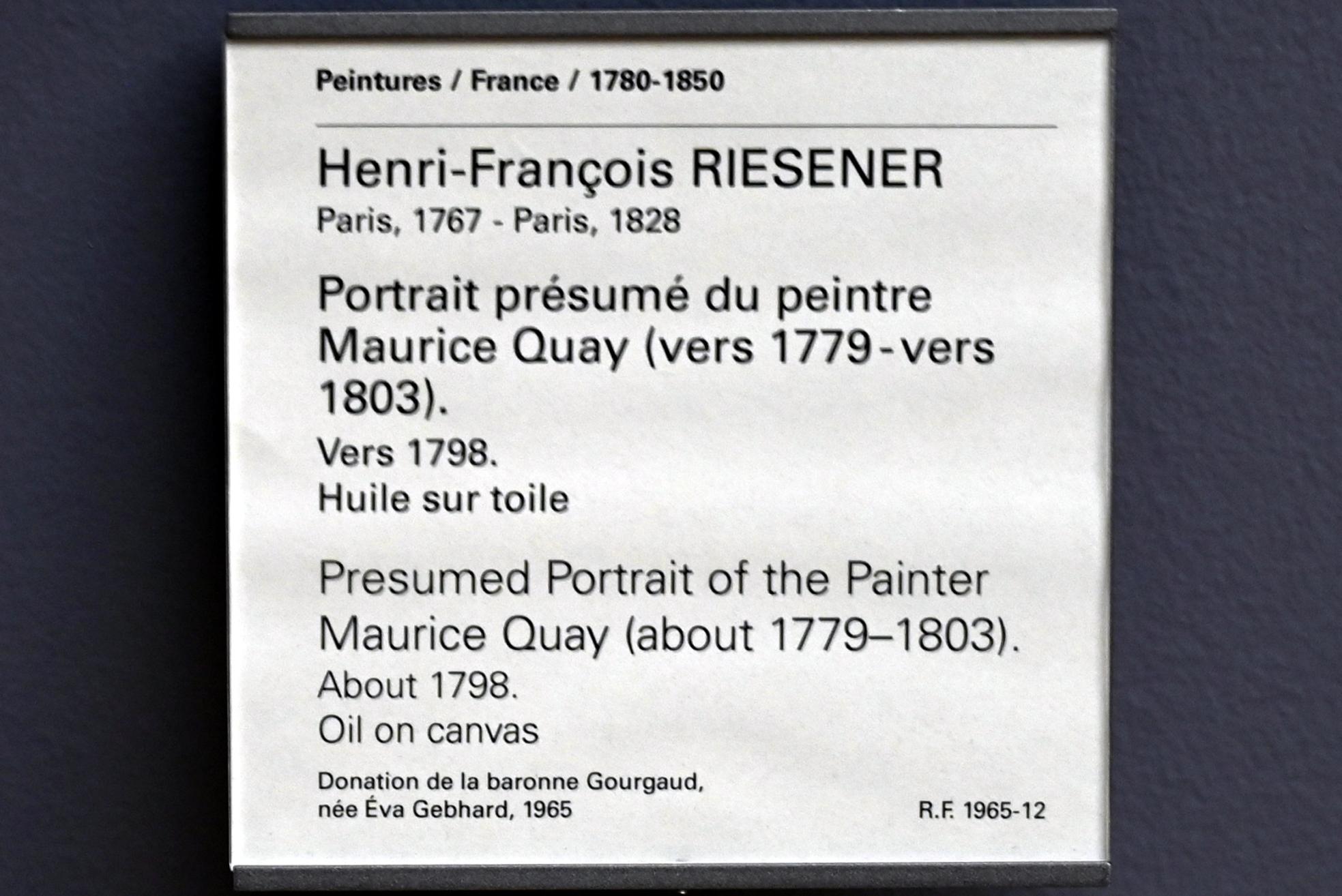 Henri-François Riesener (1798), Vermutliches Porträt des Malers Maurice Quay (ca. 1779–ca. 1803), Paris, Musée du Louvre, Saal 935, um 1798, Bild 2/2
