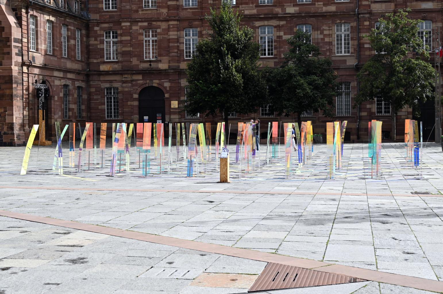 Jérémie Bellot (2021), Das dichroitische Grasland, Straßburg, Domplatz, 2021, Bild 9/10