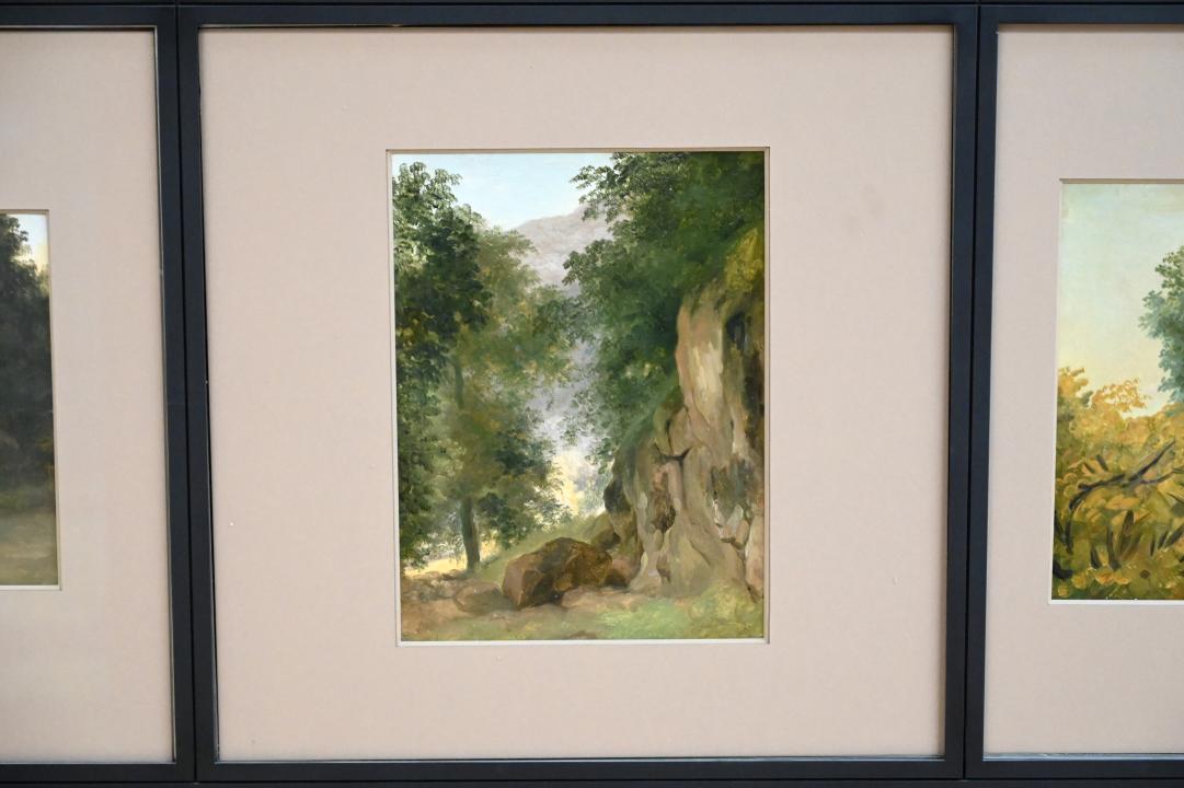 Pierre-Henri de Valenciennes (1780–1786), Bäume und Felsen beim Nemi-See, Paris, Musée du Louvre, Saal 936, um 1780
