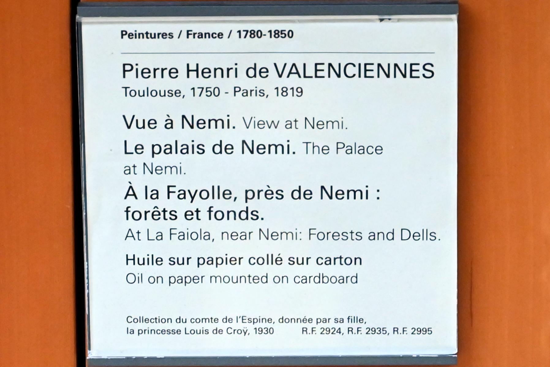 Pierre-Henri de Valenciennes (1780–1786), Der Palast in Nemi, Paris, Musée du Louvre, Saal 936, um 1780, Bild 2/2
