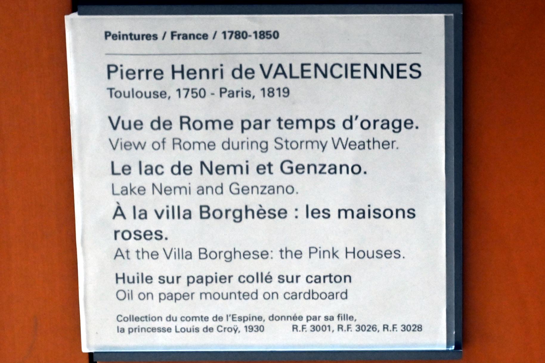 Pierre-Henri de Valenciennes (1780–1786), Der See Nemi und Genzano di Roma, Paris, Musée du Louvre, Saal 936, um 1780, Bild 2/2