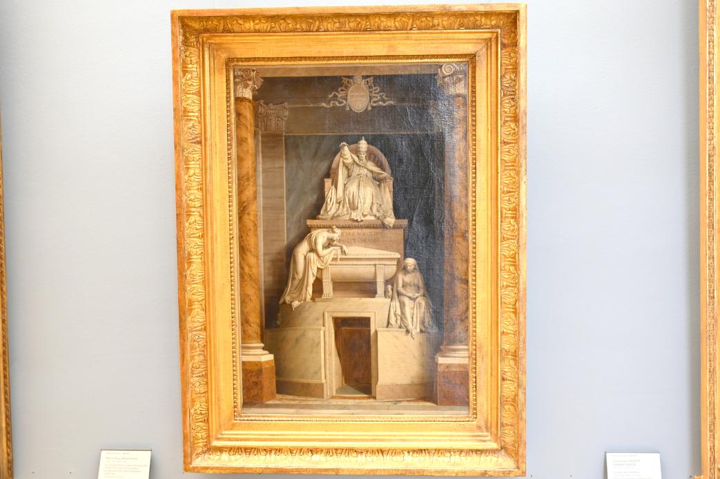 Pierre Paul Prud’hon (1782–1822), Das Denkmal für Papst Clemens XIV. (1705-1774) von Canova in der Basilika Santi Apostoli in Rom, Paris, Musée du Louvre, Saal 936, 1787