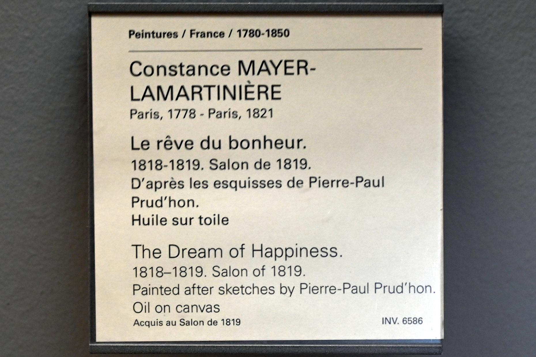 Constance Mayer (Marie Françoise Constance Mayer La Martinière) (1818), Der Traum vom Glück, Paris, Musée du Louvre, Saal 936, 1818–1819, Bild 2/2