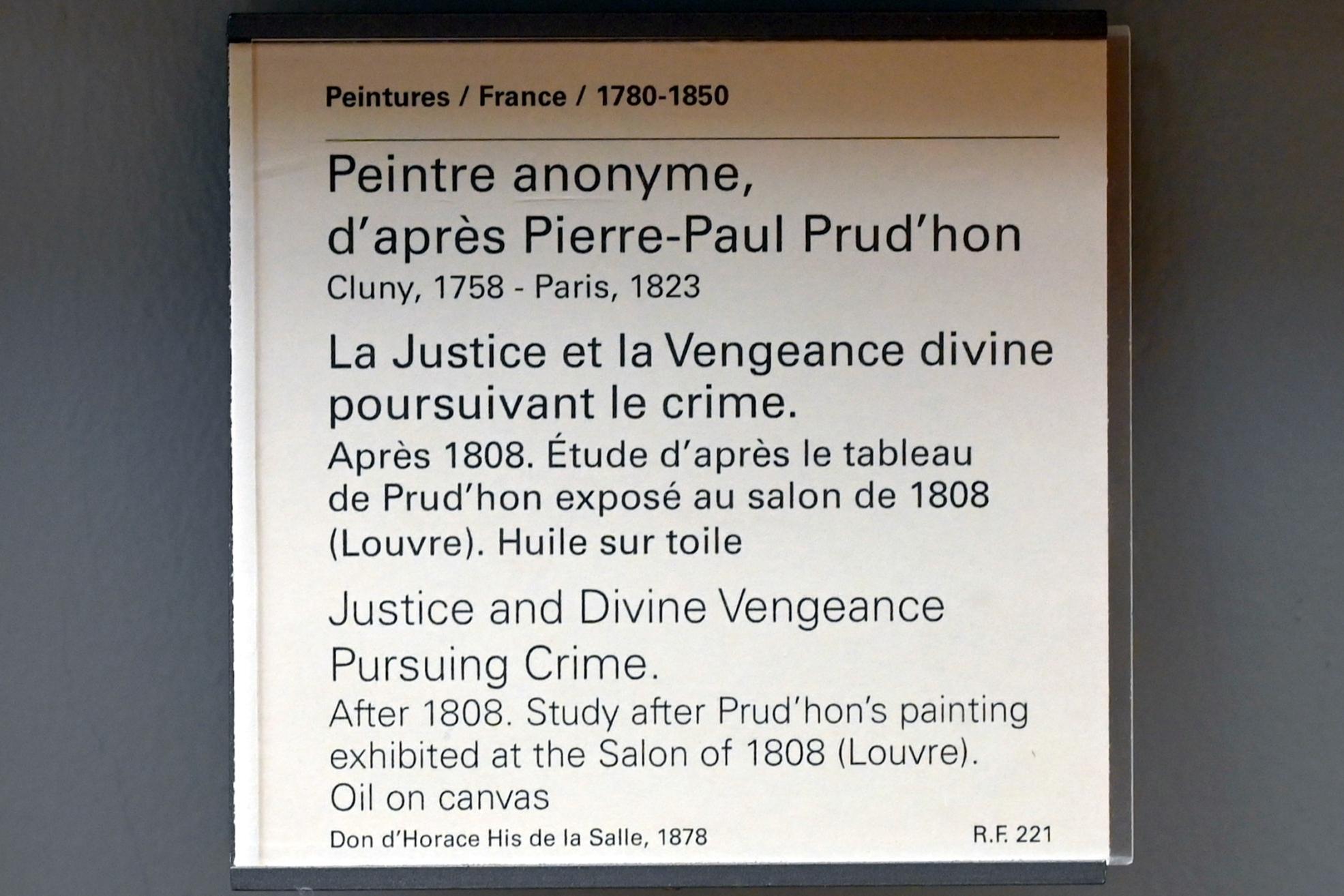 Justitia und göttliche Rache verfolgen das Verbrechen, Paris, Musée du Louvre, Saal 936, nach 1808, Bild 2/2