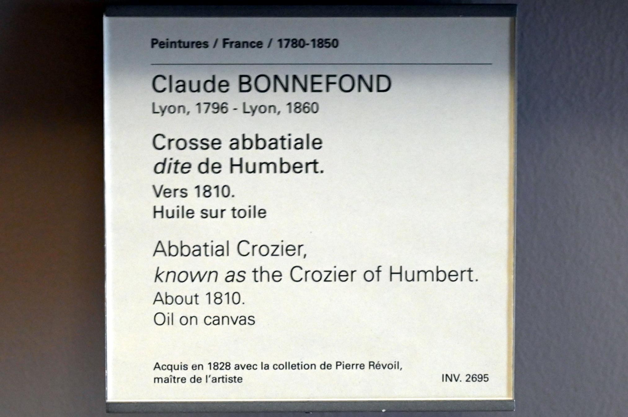 Claude Bonnefond (1810), Abtstab des Humbert, Paris, Musée du Louvre, Saal 937, um 1810, Bild 2/2