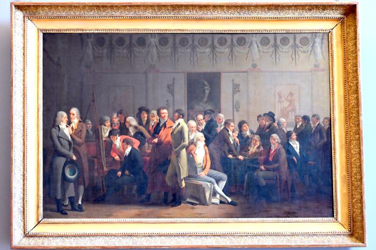Louis-Léopold Boilly (1790–1818), Künstlertreffen im Atelier des Malers Isabey, Paris, Musée du Louvre, Saal 938, 1797–1798, Bild 1/2