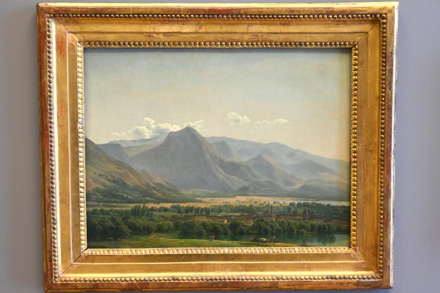 Jean-Joseph-Xavier Bidauld (1788–1818), Blick auf die Stadt Avezzano am Cellano-See, Königreich Neapel, Paris, Musée du Louvre, Saal 939, 1789