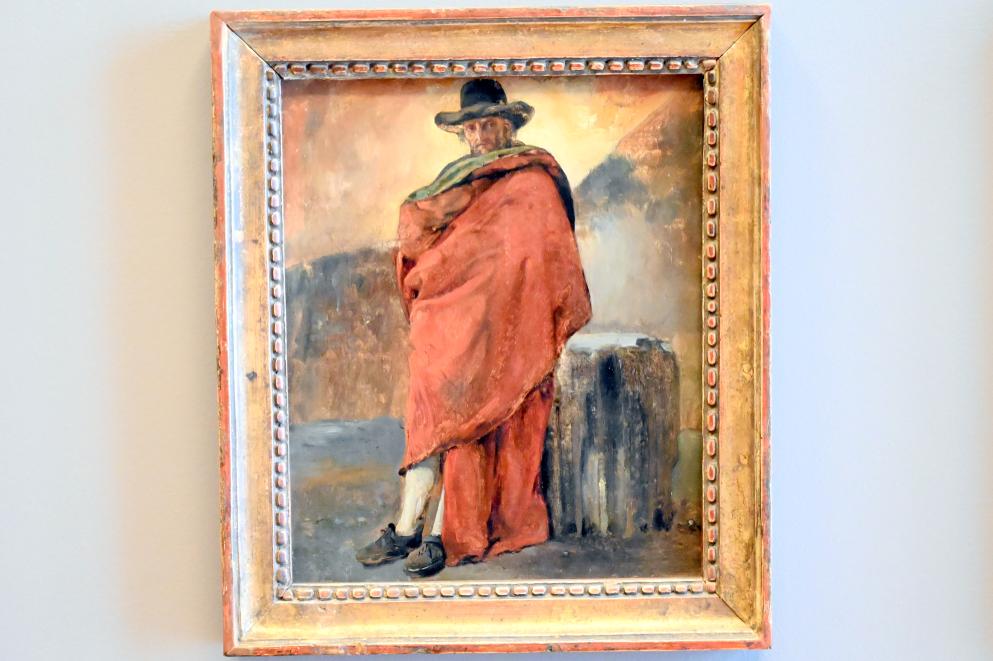 Achille Etna Michallon (1816–1822), In Rot gehüllter Mann: Einwohner von Frascati (bei Rom), Paris, Musée du Louvre, Saal 939, um 1820–1821