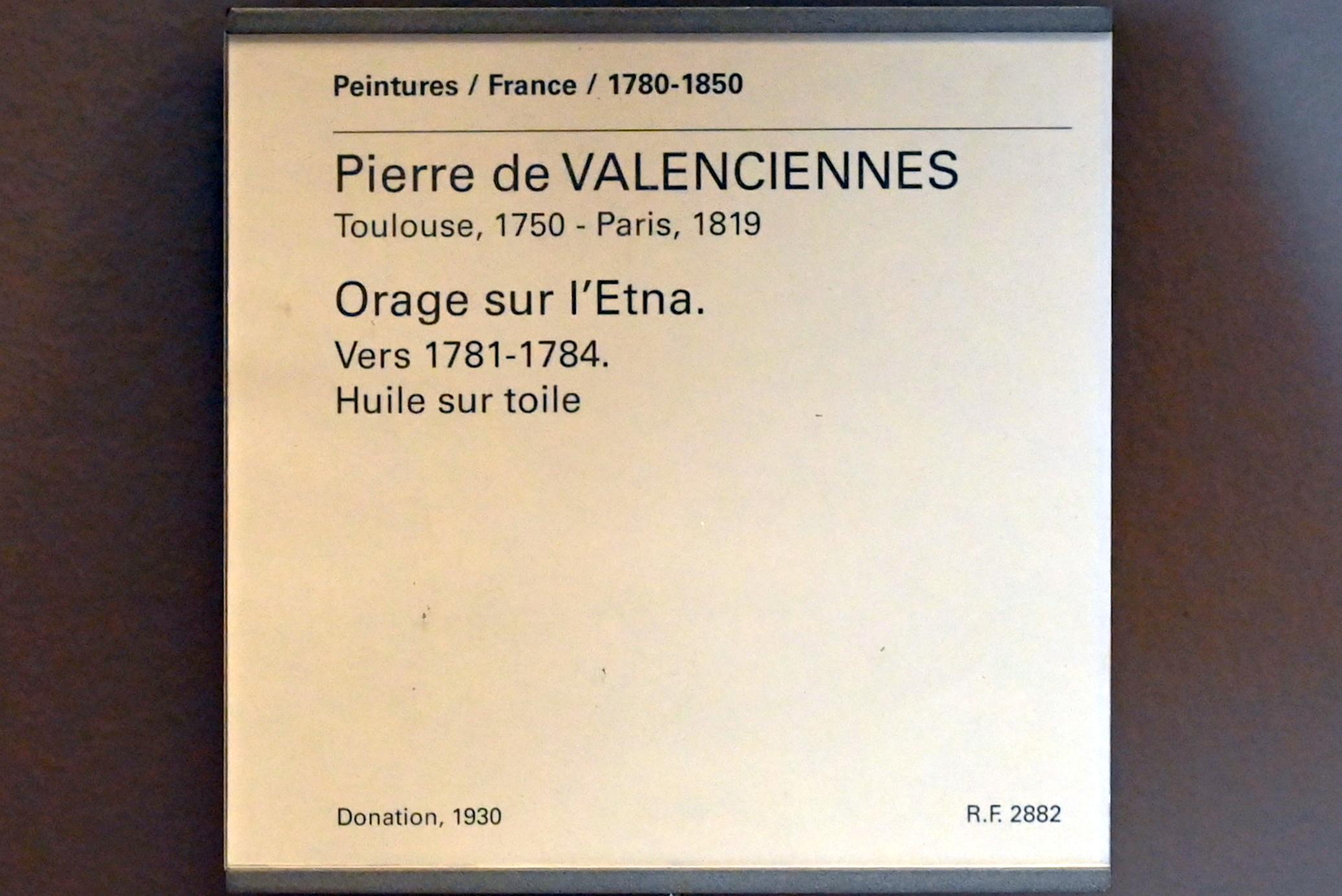Pierre-Henri de Valenciennes (1780–1786), Sturm auf dem Ätna, Paris, Musée du Louvre, Saal 939, um 1781–1784, Bild 2/2