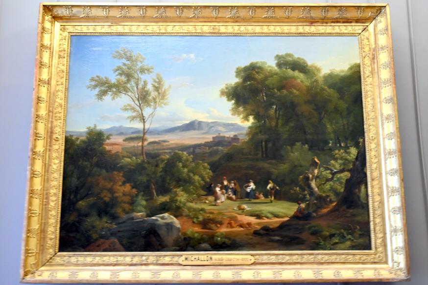 Achille Etna Michallon (1816–1822), Landschaft inspiriert von der Aussicht auf Frascati (in der Nähe von Rom), Paris, Musée du Louvre, Saal 939, vor 1822