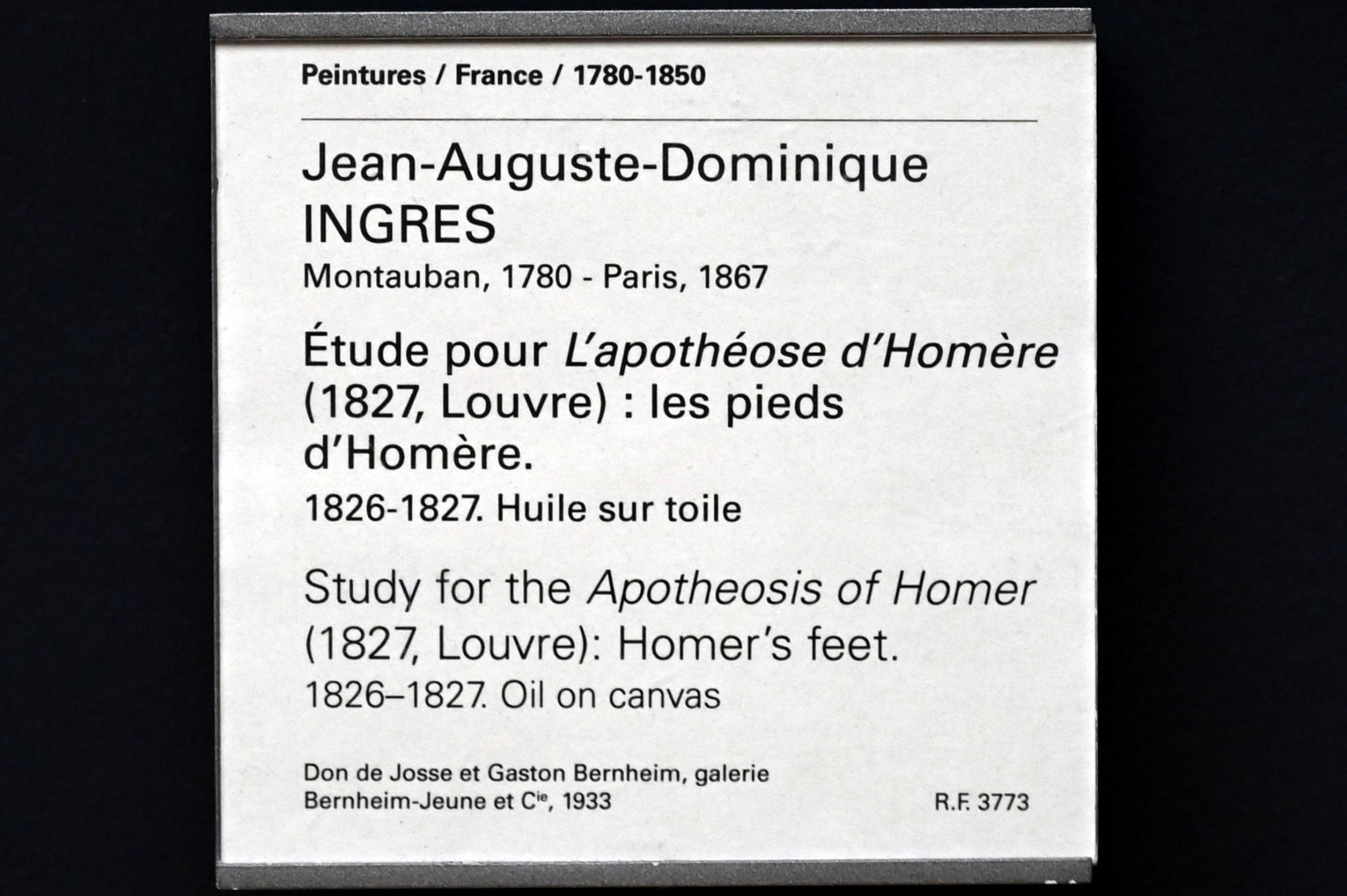 Jean-Auguste-Dominique Ingres (1805–1856), Studie zur Apotheose Homers (1827, Louvre): Homers Füße, Paris, Musée du Louvre, Saal 940, 1826–1827, Bild 2/2