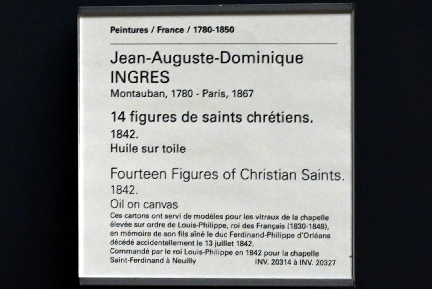 Jean-Auguste-Dominique Ingres (1805–1856), Heiliger Raphael, Erzengel, Neuilly-sur-Seine, Chapelle Saint-Ferdinand, jetzt Paris, Musée du Louvre, Saal 940, 1842, Bild 2/2