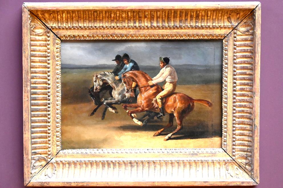 Théodore Géricault (1811–1822), Pferderennen beim Start, Paris, Musée du Louvre, Saal 941, um 1820–1823