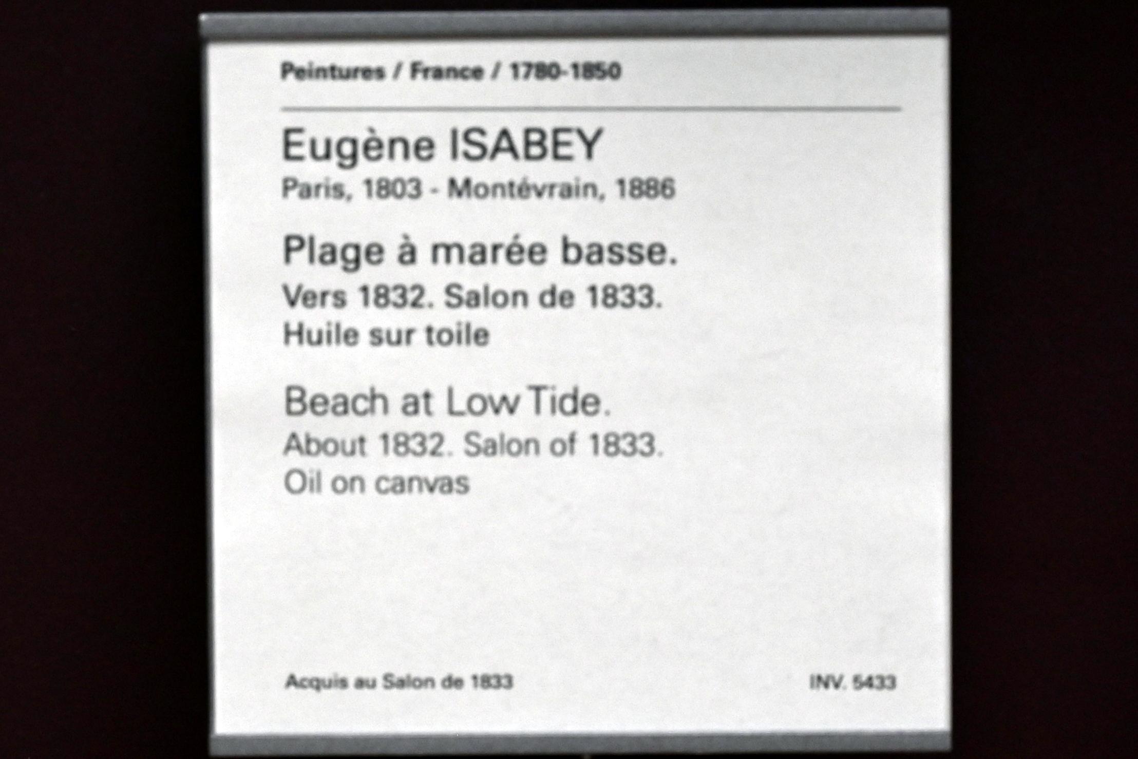 Eugène Isabey (1832–1855), Strand bei Ebbe, Paris, Musée du Louvre, Saal 941, um 1832, Bild 2/2