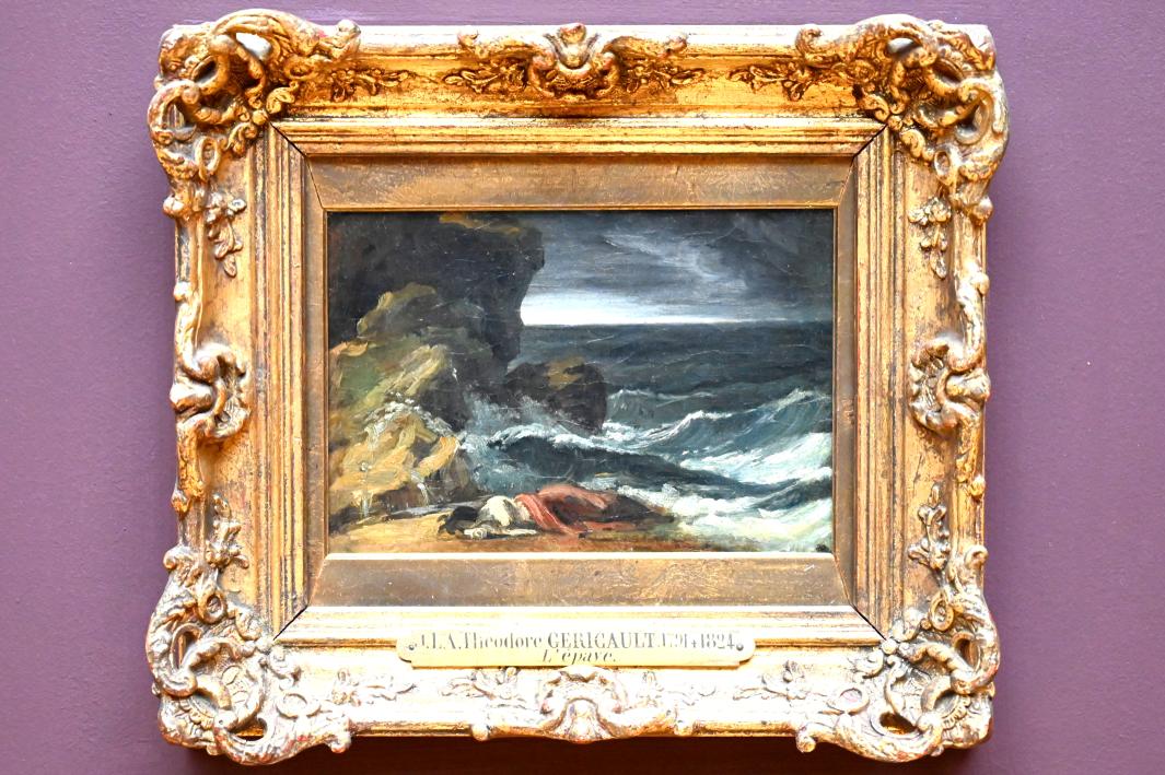 Théodore Géricault (1811–1822), Das Wrack ("Der Sturm" oder "Szene, inspiriert vom Schiffbruch von Luisa de Mello"), Paris, Musée du Louvre, Saal 941, um 1820