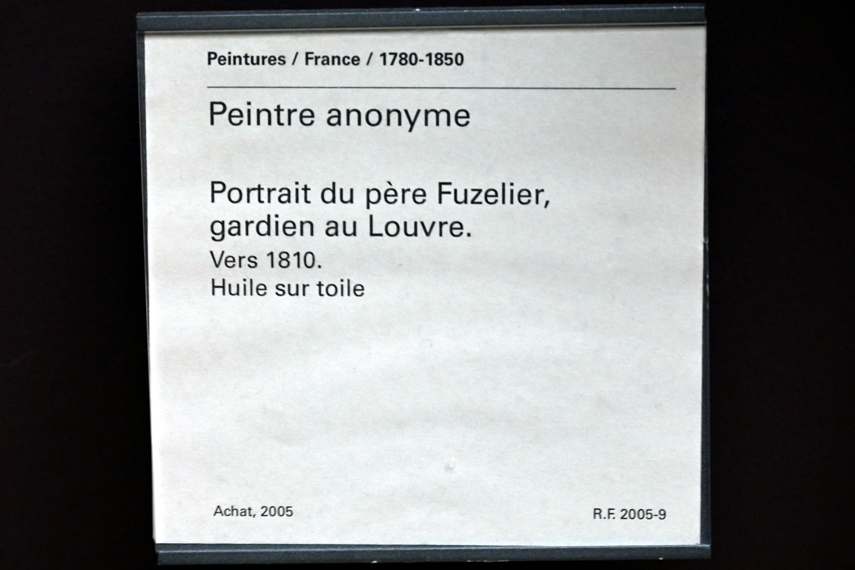Porträt des Pater Fuzelier, Hausmeister im Louvre, Paris, Musée du Louvre, Saal 941, um 1810, Bild 2/2