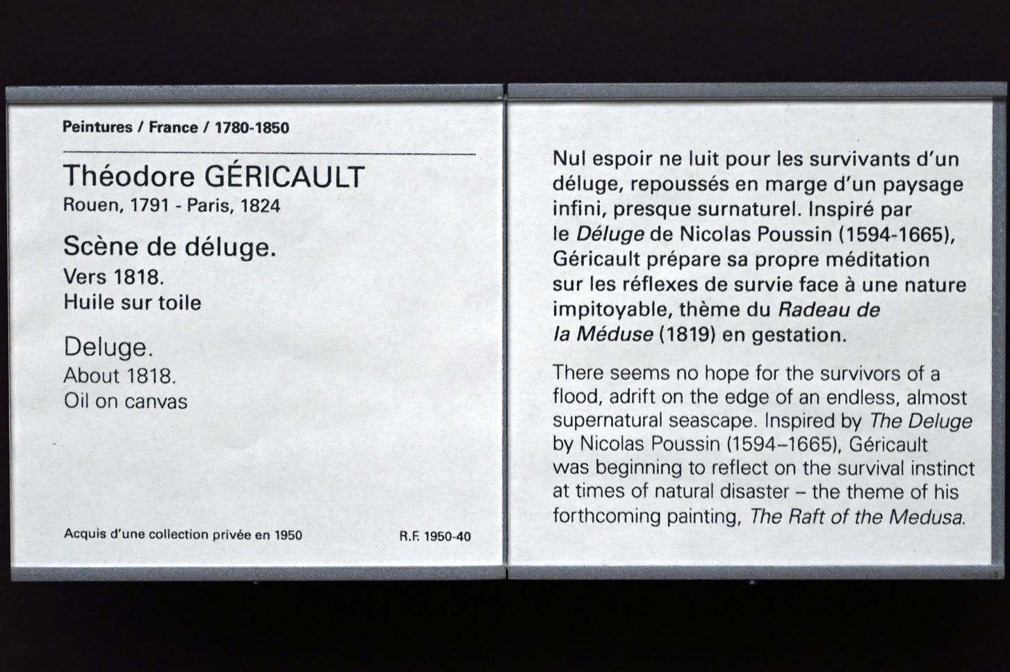 Théodore Géricault (1811–1822), Die Sintflut, Paris, Musée du Louvre, Saal 941, um 1818, Bild 2/2