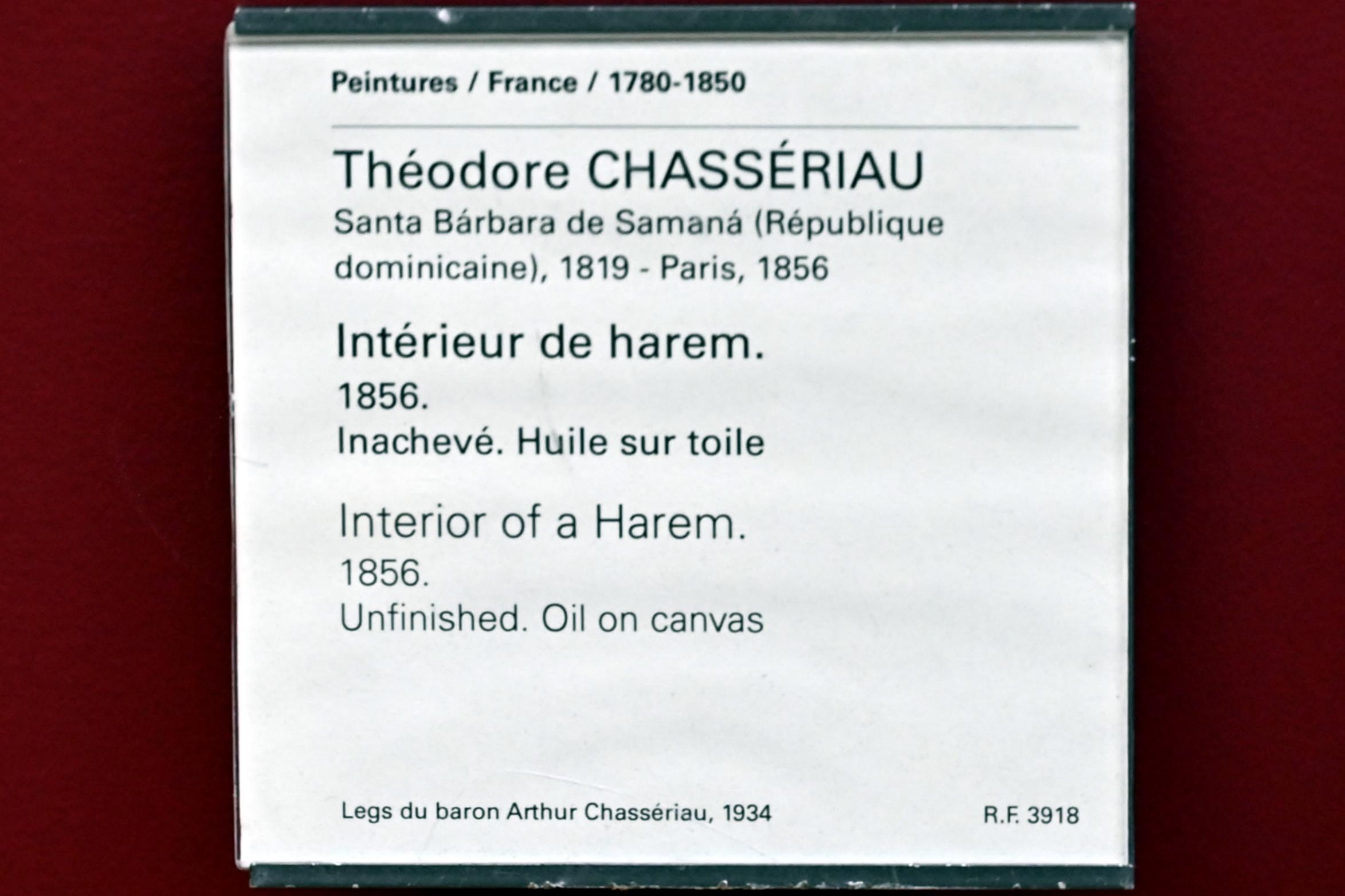 Théodore Chassériau (1835–1856), Interieur eines Harems, Paris, Musée du Louvre, Saal 942, 1856, Bild 2/2