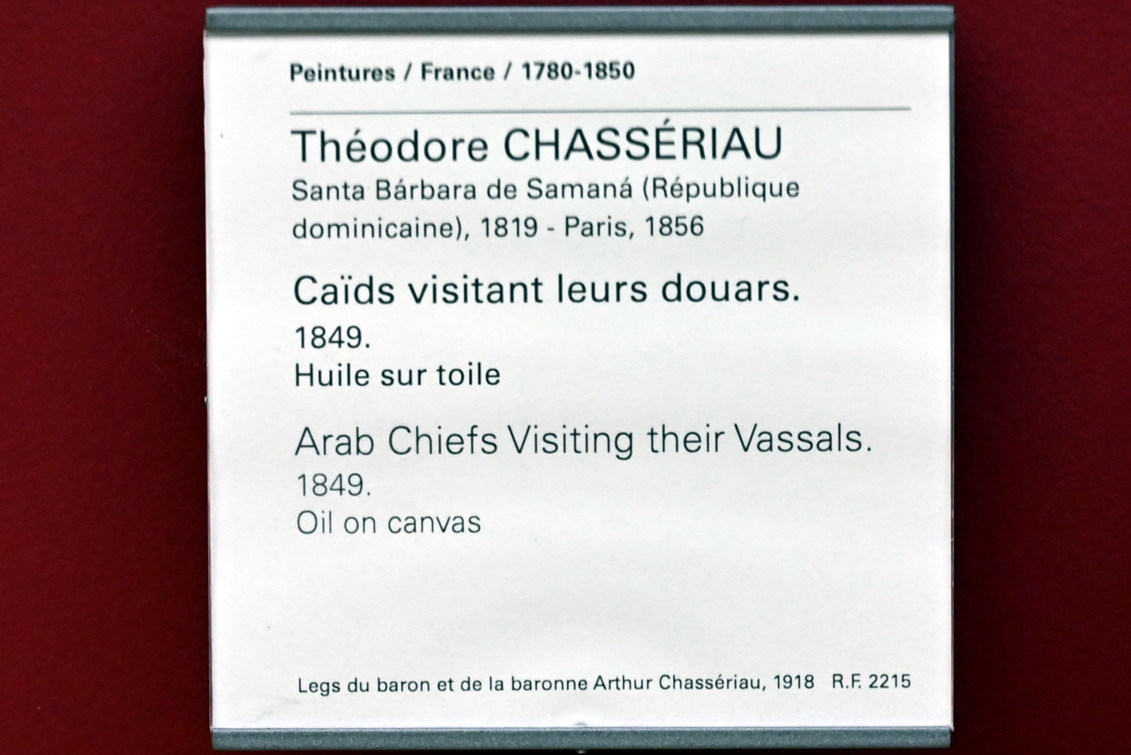 Théodore Chassériau (1835–1856), Arabische Häuptlinge besuchen ihre Vasallen, Paris, Musée du Louvre, Saal 942, 1849, Bild 2/2