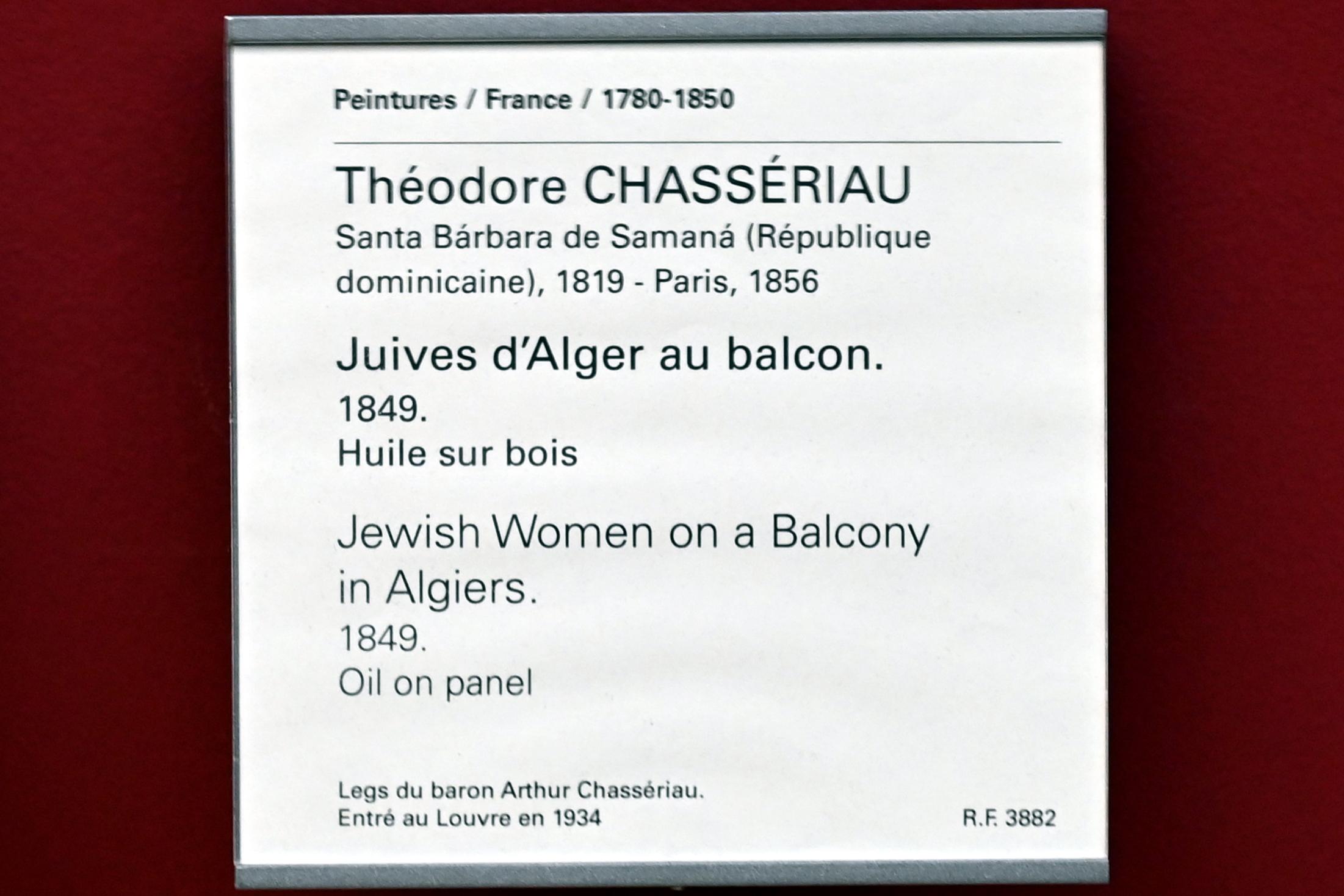 Théodore Chassériau (1835–1856), Jüdische Frauen auf einem Balkon in Algier, Paris, Musée du Louvre, Saal 942, 1849, Bild 2/2