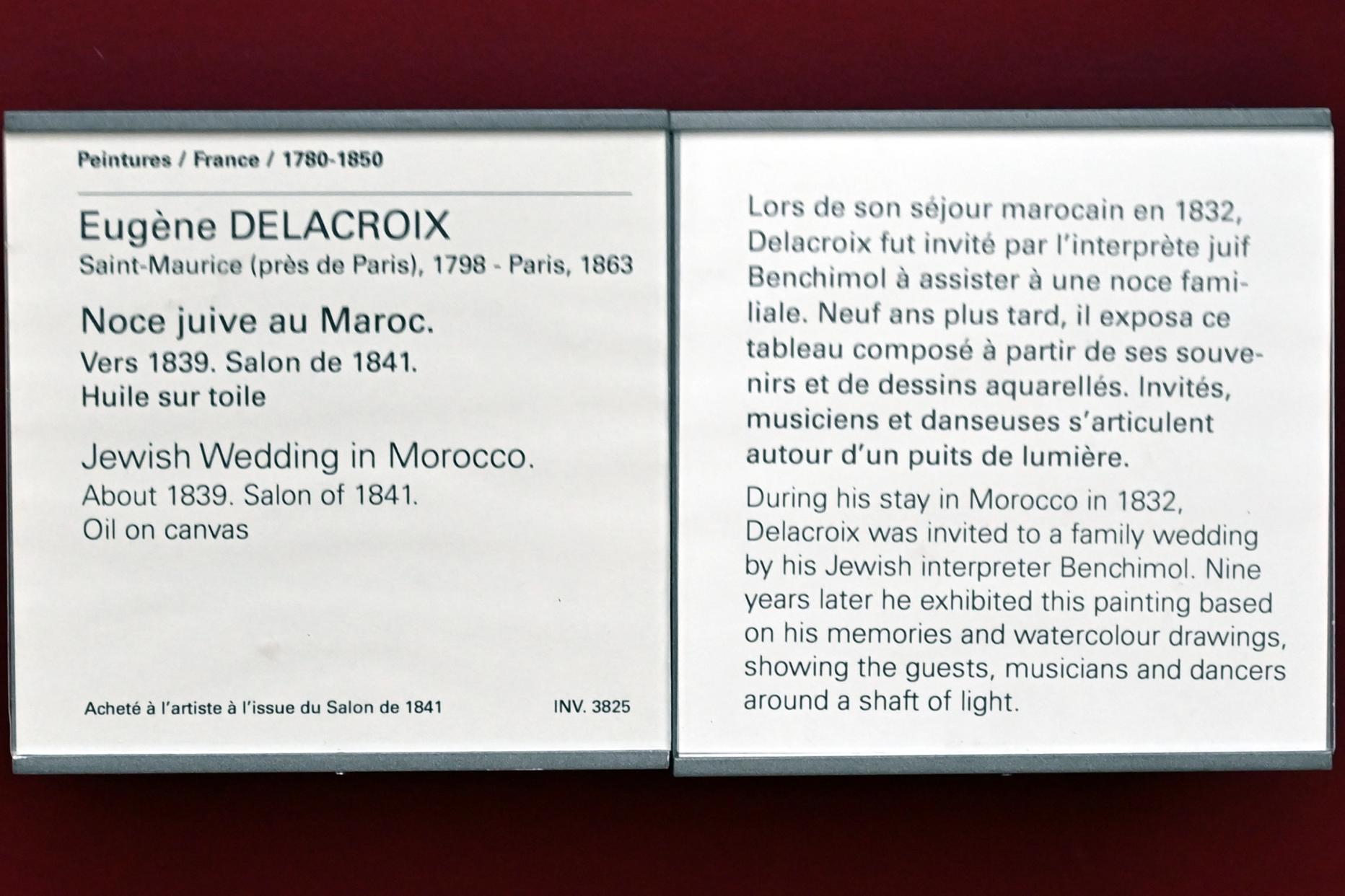 Eugène Delacroix (1820–1862), Jüdische Hochzeit in Marokko, Paris, Musée du Louvre, Saal 942, um 1839, Bild 2/2