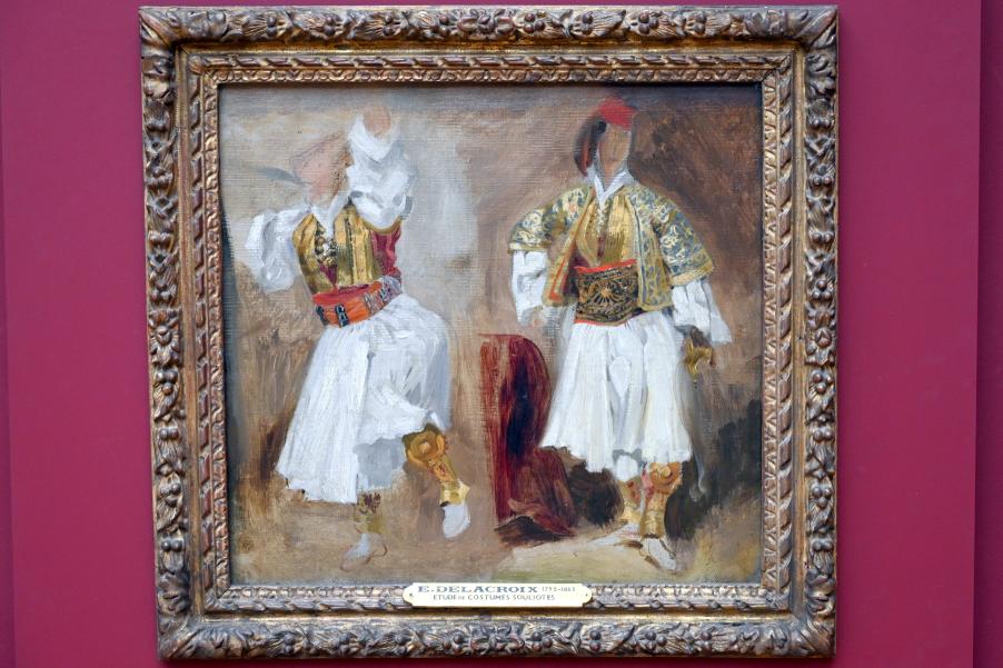Eugène Delacroix (1820–1862), Zwei Studien zu Souliot-Kostümen, Paris, Musée du Louvre, Saal 942, um 1824–1825