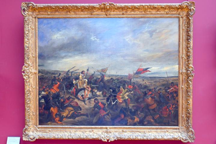 Eugène Delacroix (1820–1862), Schlacht von Poitiers (König Johann in der Schlacht von Poitiers (19. September 1356)), Paris, Musée du Louvre, Saal 942, 1830
