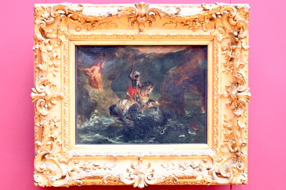 Eugène Delacroix (1820–1862), Der heilige Georg kämpft gegen den Drachen (Perseus befreit Andromeda), Paris, Musée du Louvre, Saal 942, 1847