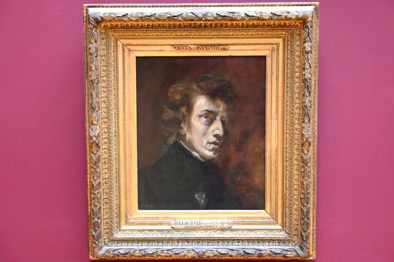 Eugène Delacroix (1820–1862), Porträt des Komponisten Frédéric Chopin, Paris, Musée du Louvre, Saal 942, um 1838
