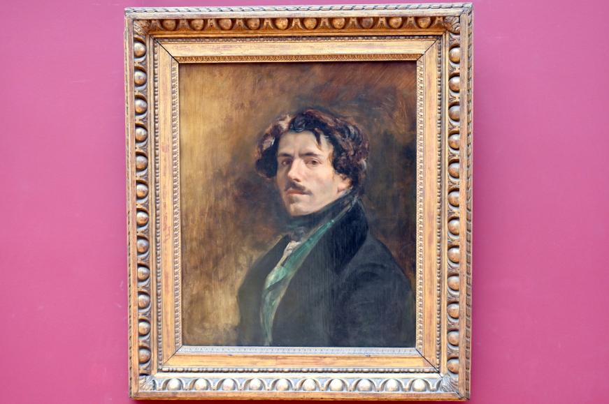 Eugène Delacroix (1820–1862), Selbstporträt mit grüner Weste, Paris, Musée du Louvre, Saal 942, um 1837