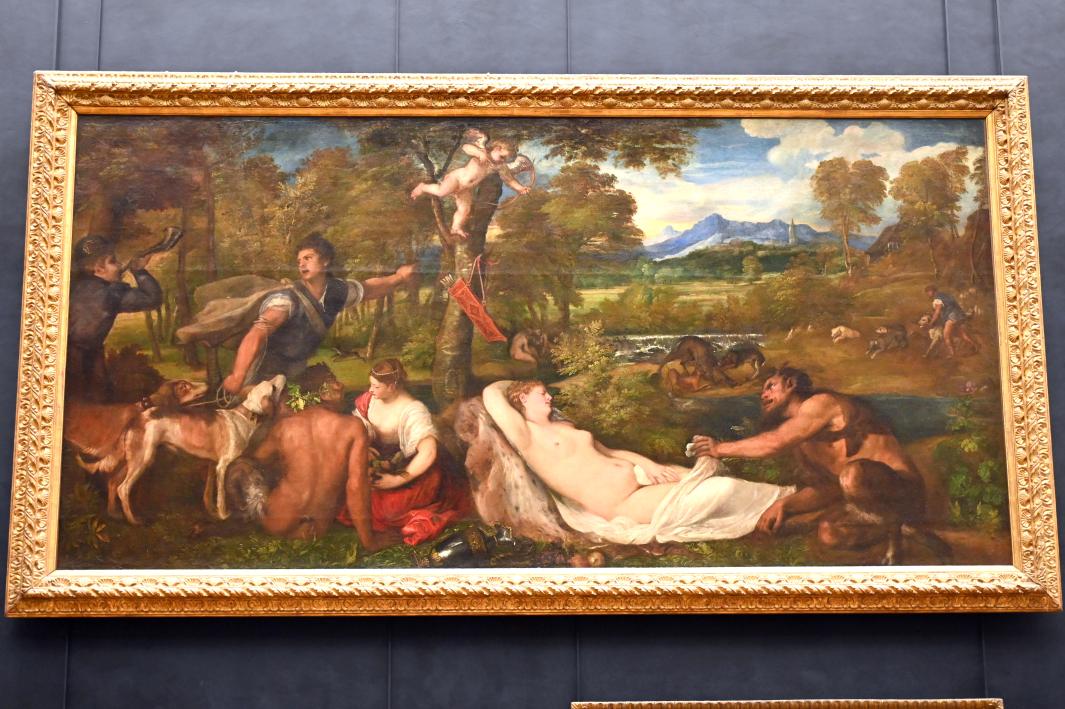 Tiziano Vecellio (Tizian) (1509–1575), Jupiter und Antiope (Pardo Venus), Paris, Musée du Louvre, Saal 711, 1552, Bild 1/2