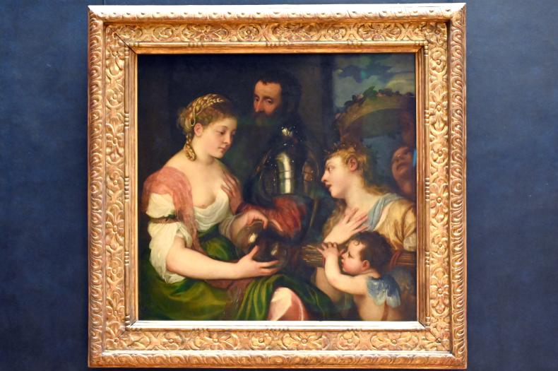 Tiziano Vecellio (Tizian) (1509–1575), Allegorie der Ehe (fälschlich Allegorie von Alfonso d'Avalos (1502-1546)), Paris, Musée du Louvre, Saal 711, um 1530–1535, Bild 1/2