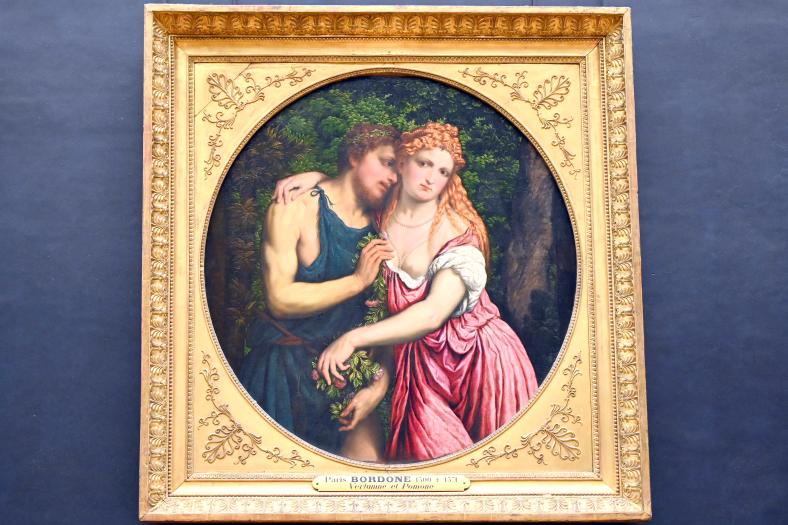Paris Bordone (1523–1560), Mythologisches Paar (Venus und Anchises?), Paris, Musée du Louvre, Saal 711, um 1540