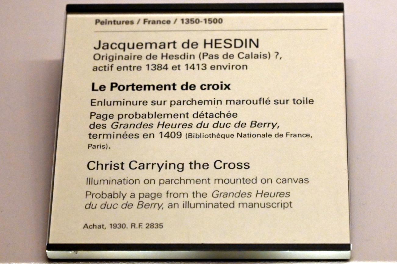 Jacquemart de Hesdin (1408), Kreuztragung Christi, Paris, Musée du Louvre, Saal 835, vor 1409, Bild 2/2