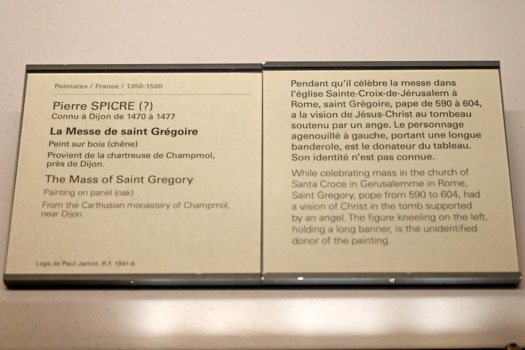 Pierre Spicre (Undatiert), Gregorsmesse, Dijon, Chartreuse de Champmol, jetzt Paris, Musée du Louvre, Saal 834, Undatiert, Bild 2/2