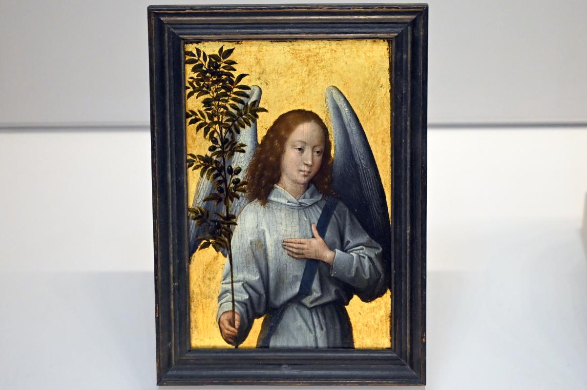 Hans Memling (1467–1491), Engel mit einem Olivenzweig, Paris, Musée du Louvre, Saal 818, um 1475–1480