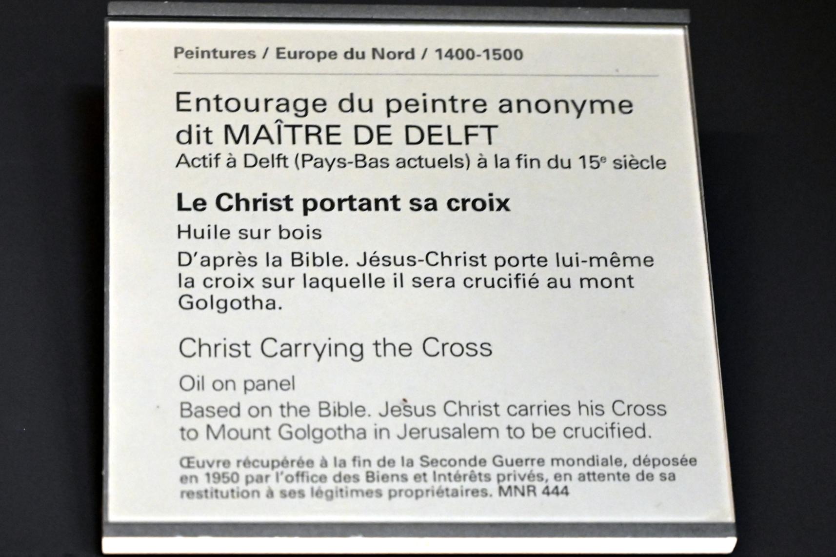 Meister von Delft (Umkreis) (1495), Kreuztragung Christi, Paris, Musée du Louvre, Saal 819, Ende 15. Jhd., Bild 2/2