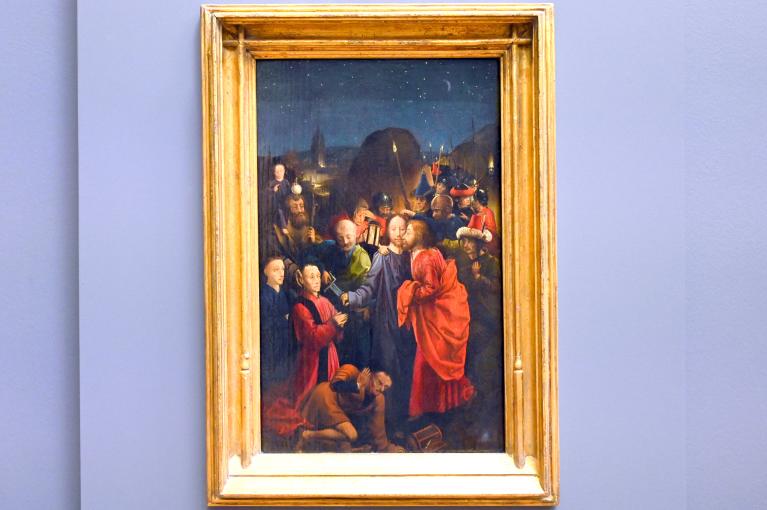 Meister des Dreux Budé (André d’Ypres ?) (1447–1449), Judaskuss und Verhaftung Jesu, Paris, Kirche St-Gervais-St-Protais, jetzt Paris, Musée du Louvre, Saal 820, um 1445–1450