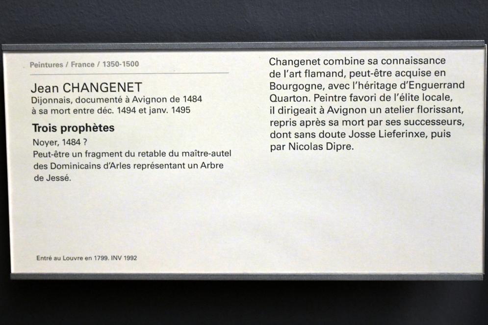 Jean Changenet (1484), Drei Propheten, Arles, Dominikanerkirche, jetzt Paris, Musée du Louvre, Saal 832, 1484, Bild 2/2