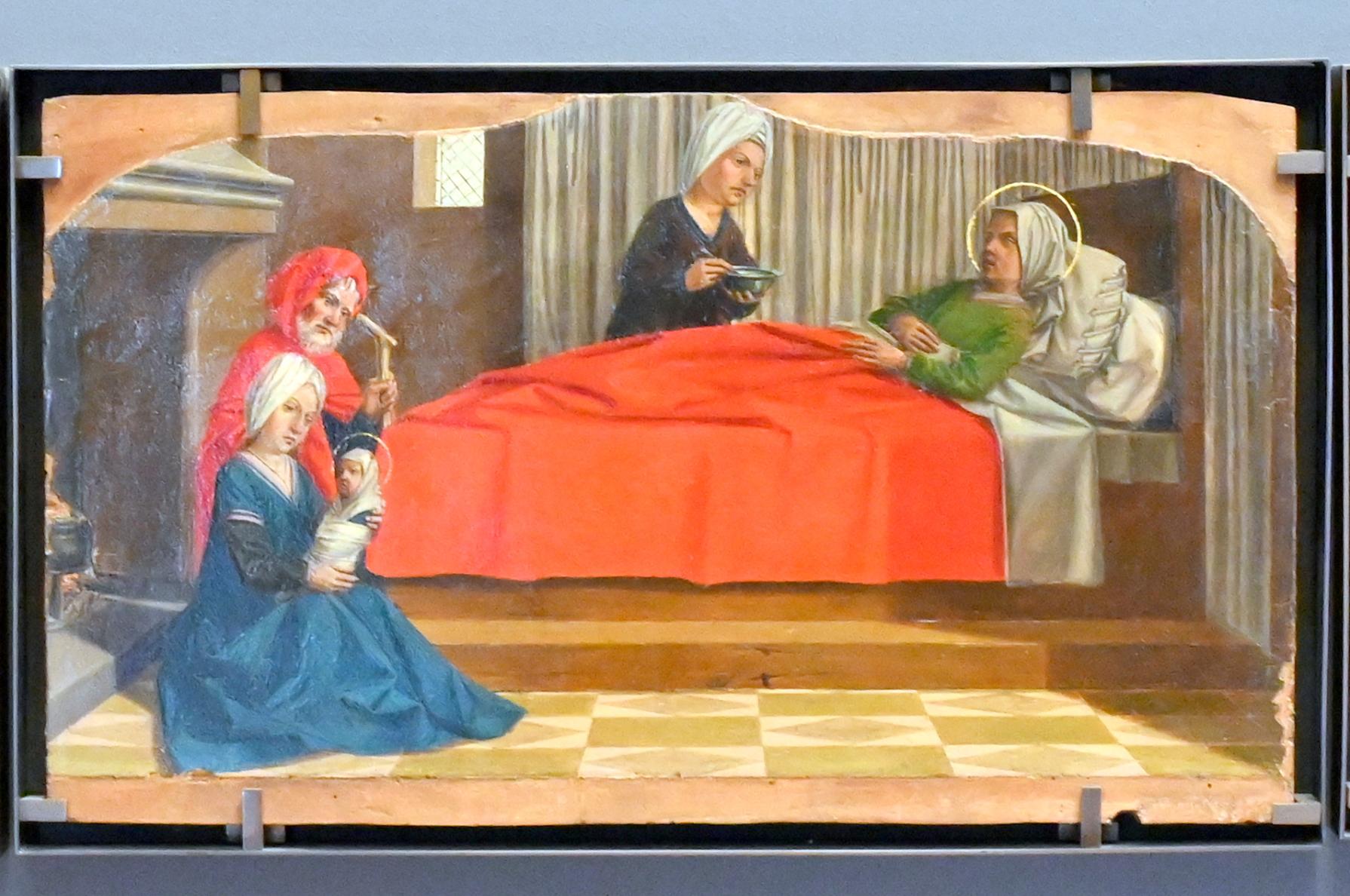 Nicolas Dipre (1500), Die Geburt der Jungfrau, Paris, Musée du Louvre, Saal 832, um 1500, Bild 1/2